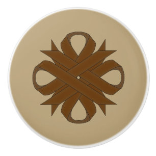 Brown Clover Ribbon von Kenneth Yoncich Keramikknauf