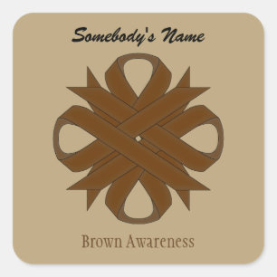 Brown Clover Ribbon von Kenneth Yoncich Quadratischer Aufkleber