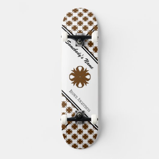 Brown Clover Ribbon von Kenneth Yoncich Skateboard (Vorderseite)