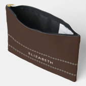 Brown Clutch Bag, Classic Rustic Style, for her Zubehörtasche (Offen)