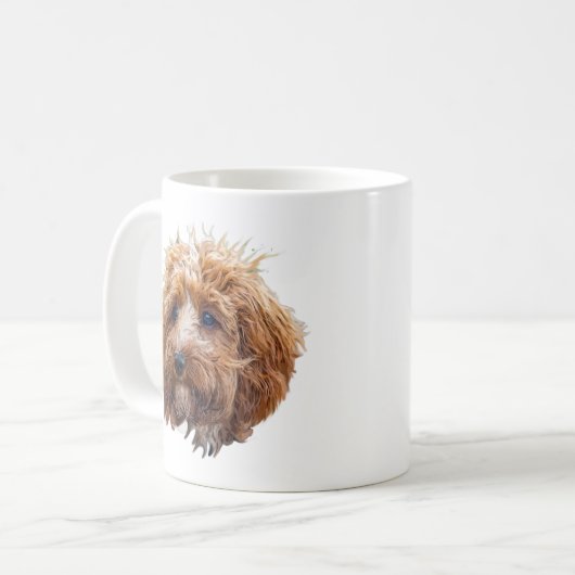 Brown Cockapoo Coffee Mug Kaffeetasse (Vorderseite Links)