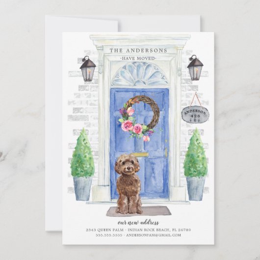 Brown Cockapoo Front Dove Moving Ankündigung (Vorderseite)