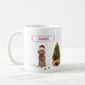 Brown Cockapoo Funny Christmas Dog and Tree Kaffeetasse (Links)