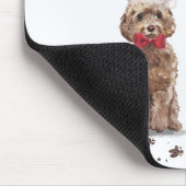 Brown Cockapoo Funny Christmas Dog and Tree Mousepad (Ecke)