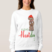 Brown Cockapoo Funny Christmas Fleas Navidog Sweatshirt (Vorderseite)