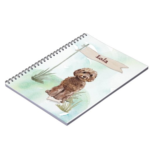 Brown Cockapoo Gratulation zum neuen Hund Notizblock (Linke Seite)