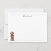 Brown Cockapoo Grau Border Personalisiert Mitteilungskarte (Vorderseite)