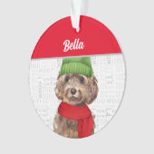 Brown Cockapoo Hund mit Foto Ornament (Vorderseite)