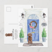 Brown Cockapoo Moving Ankündigung Postkarte (Vorne/Hinten)