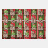 Brown Cockapoo Weihnachtshund Kariert Geschenkpapier Set (Vorderseite 3)