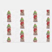 Brown Cockapoo Weihnachtshund Kariert Geschenkpapier Set (Vorderseite 2)