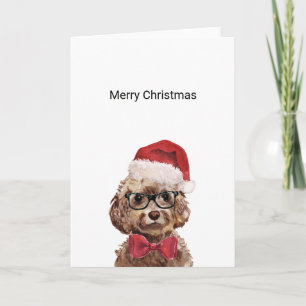 Brown Cockapoo Weihnachtskarte Karte