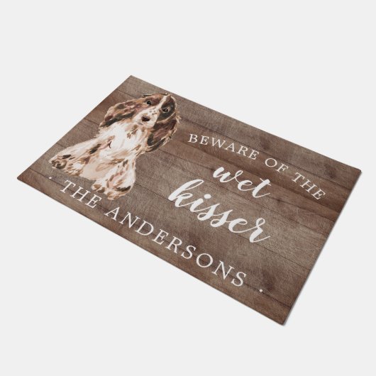 Brown Cocker Spanel Dog Personalisiert Dog Mat Fußmatte (Schrägansicht)