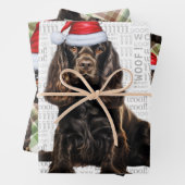 Brown Cocker Spaniel Dog Holiday Kariert Weihnacht Geschenkpapier Set (Beispiel)
