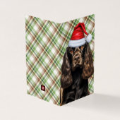 Brown Cocker Spaniel Dog Karierter Weihnachtsfeier (Vorderseite)