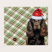 Brown Cocker Spaniel Dog Karierter Weihnachtsfeier (Außenseite Aufgefaltet)