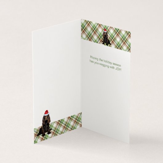 Brown Cocker Spaniel Dog Karierter Weihnachtsfeier (Innenseite)