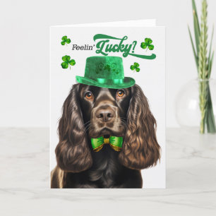 Brown Cocker Spaniel Dog Lucky St Patrick's Day Feiertagskarte