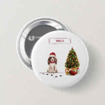Brown Cocker Spaniel Funny Christmas Dog mit Baum