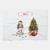 Brown Cocker Spaniel Funny Christmas Dog mit Baum Geschirrtuch (Horizontal)