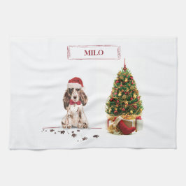Brown Cocker Spaniel Funny Christmas Dog mit Baum Geschirrtuch
