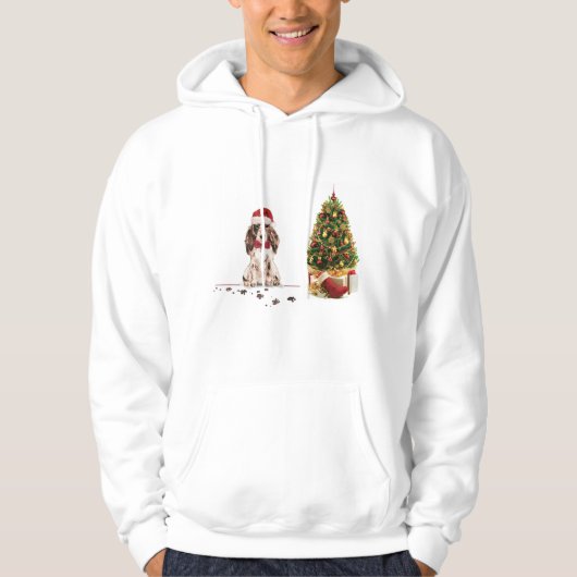 Brown Cocker Spaniel Funny Christmas Dog mit Baum Hoodie (Vorderseite)