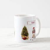 Brown Cocker Spaniel Funny Christmas Dog mit Baum Kaffeetasse (VorderseiteRechts)