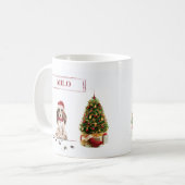 Brown Cocker Spaniel Funny Christmas Dog mit Baum Kaffeetasse (Vorderseite Links)