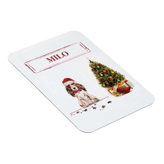 Brown Cocker Spaniel Funny Christmas Dog mit Baum Magnet (Rechte Seite)