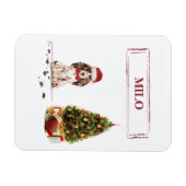 Brown Cocker Spaniel Funny Christmas Dog mit Baum Magnet (Horizontal)