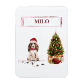 Brown Cocker Spaniel Funny Christmas Dog mit Baum Magnet (Vertikal)