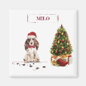 Brown Cocker Spaniel Funny Christmas Dog mit Baum Magnet (Vorne)