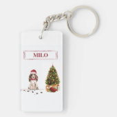 Brown Cocker Spaniel Funny Christmas Dog mit Baum Schlüsselanhänger (Rückseite)