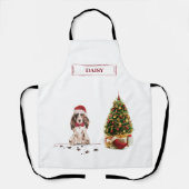 Brown Cocker Spaniel Funny Christmas Dog mit Baum Schürze (Vorderseite)