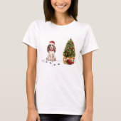 Brown Cocker Spaniel Funny Christmas Dog mit Baum T-Shirt (Vorderseite)