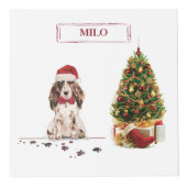 Brown Cocker Spaniel Funny Christmas Dog mit Baum Würfel (Vorderseite)