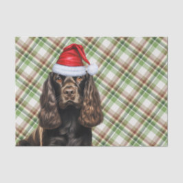Brown Cocker Spaniel Hund mit Karierten Weihnachte Seidenpapier