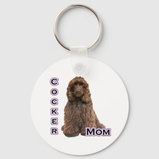 Brown Cocker Spaniel Mama 4 - Schlüsselanhänger (Vorderseite)