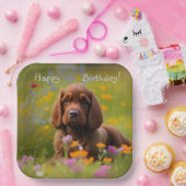 Brown Cocker Spaniel Pappteller (Party)