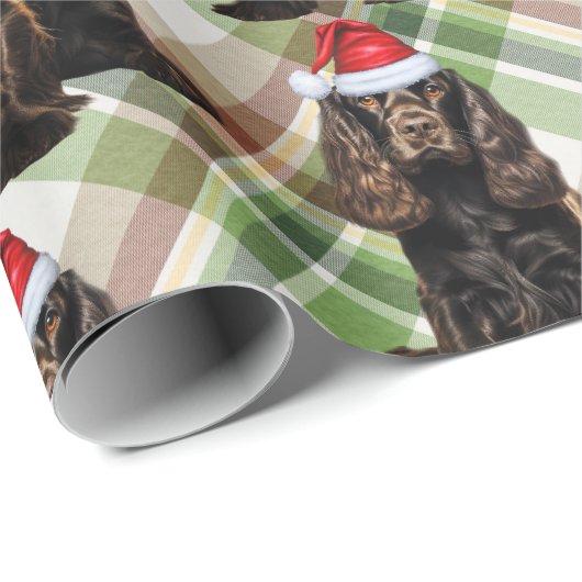 Brown Cocker Spaniel Spaß Hund über Weihnachten Geschenkpapier (Rolleneckpunkt)
