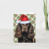 Brown Cocker Spanisch Green Kariert Weihnachten (Vorderseite)