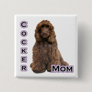 Brown Cocker Spanisch Mama 4 - Schaltfläche Button