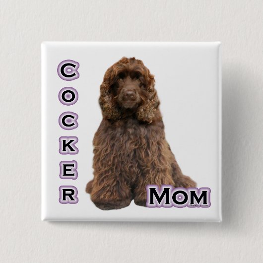 Brown Cocker Spanisch Mama 4 - Schaltfläche Button (Vorderseite)