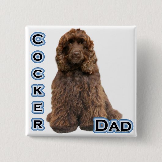 Brown Cocker Spanischer Vater 4 Button (Vorderseite)