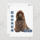 Brown Cocker Spanischer Vater 4 Postkarte (Vorne/Hinten)