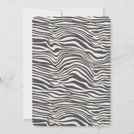 Brown Cocoa Zebra Print Einladung (Rückseite)