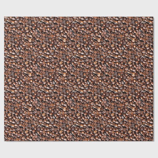 Brown Coffee Beans gepolstertes Muster Geschenkpapier (Flach)