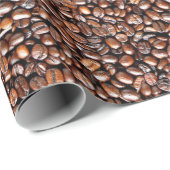 Brown Coffee Beans gepolstertes Muster Geschenkpapier (Rolleneckpunkt)