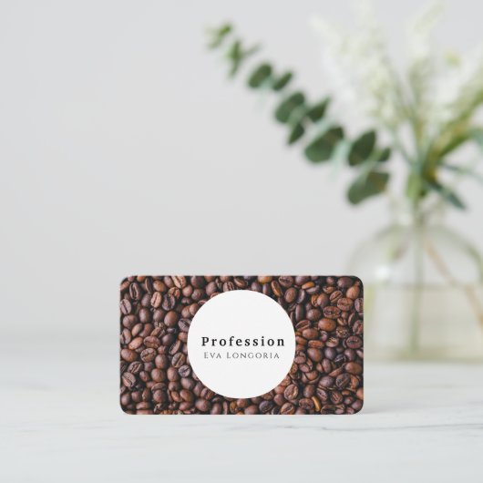 Brown Coffee Beans Visitenkarte (Stehend Vorderseite)