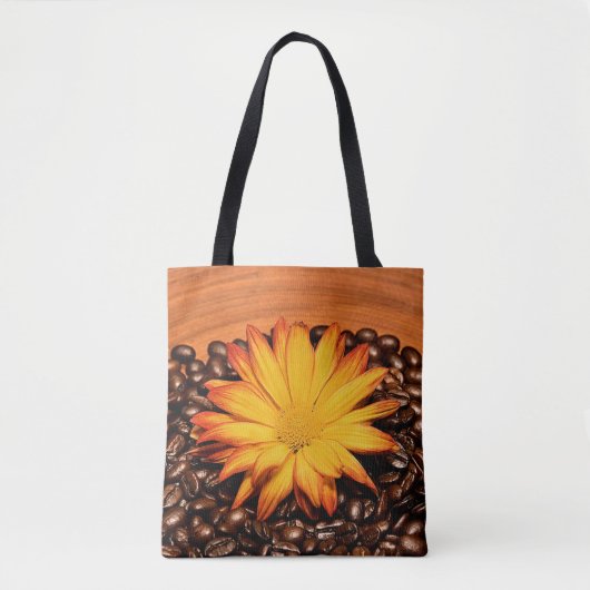 Brown Coffee Boans, gelber Daisy Tasche (Vorderseite)